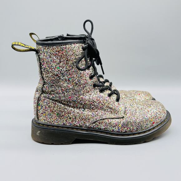Dr. Martens Boots Womens 6 1460 Glitter Multicolor Lace Up Combat Punk - Picture 1 of 10